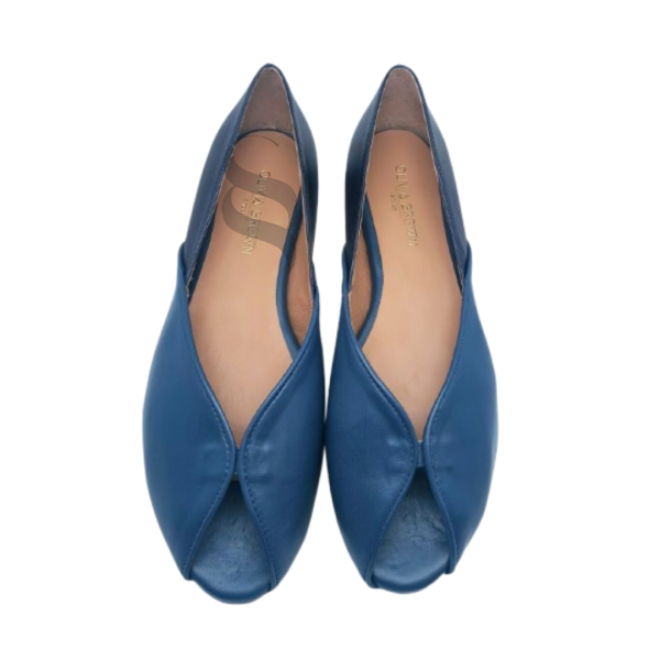 Bailarina abierta al dedo azul